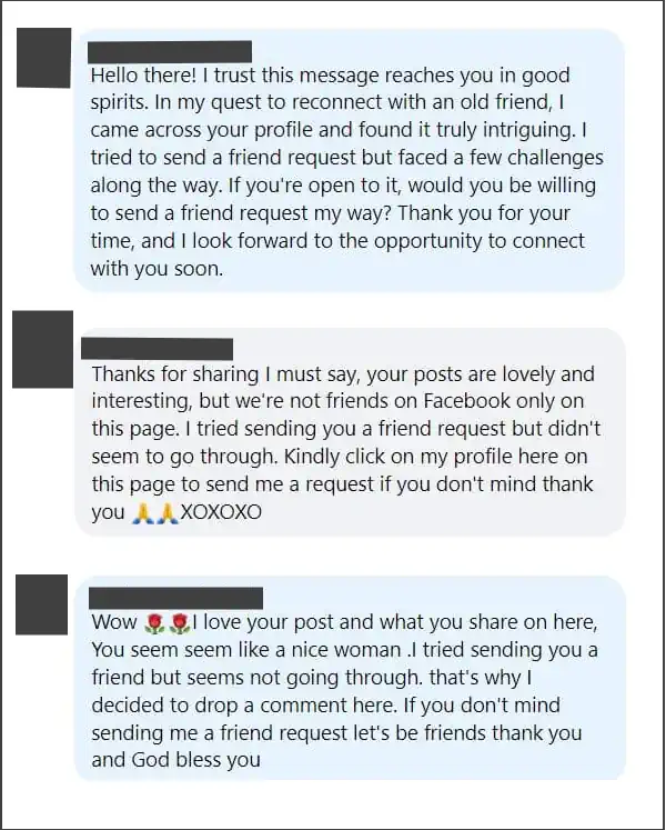 Failed Friend Request Scam