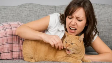 Cat Biting the Hand that Pets It